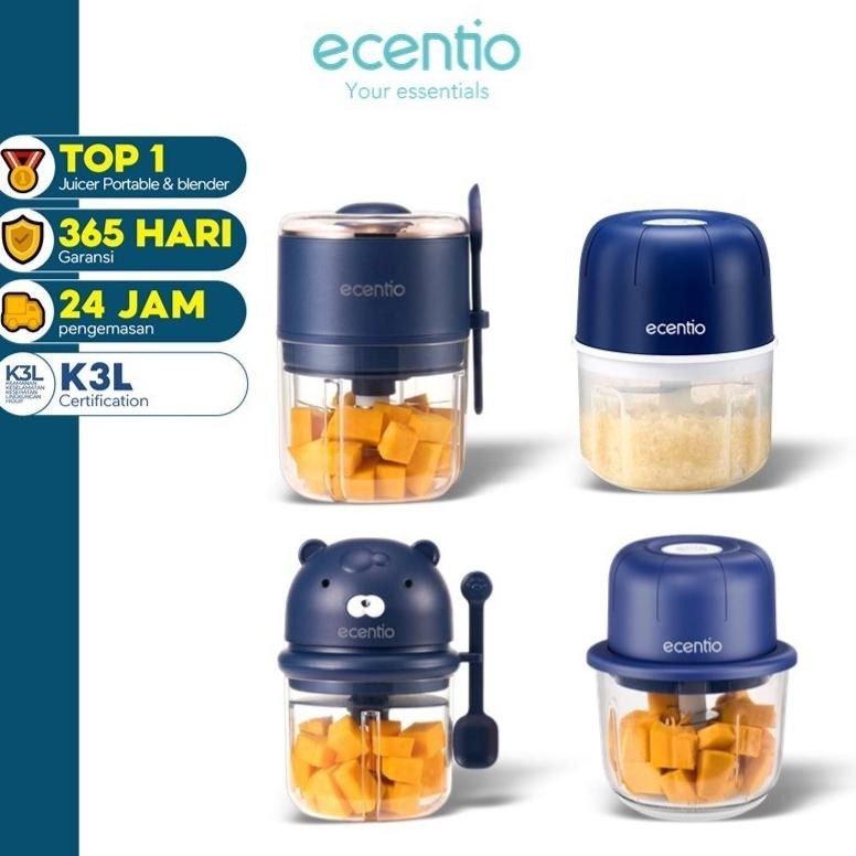 ecentio Mini Chopper  6 pisau 250ml  kapsul coper Mixer blender bumbu portable mitochiba DiM