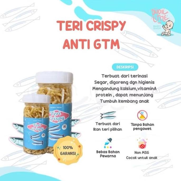 

Teri Crispy Premium Mpasi Non Msg / Teri Crispy Anti Gtm / Teri Crispy High Calcium Snack Makanan Food Cemilan