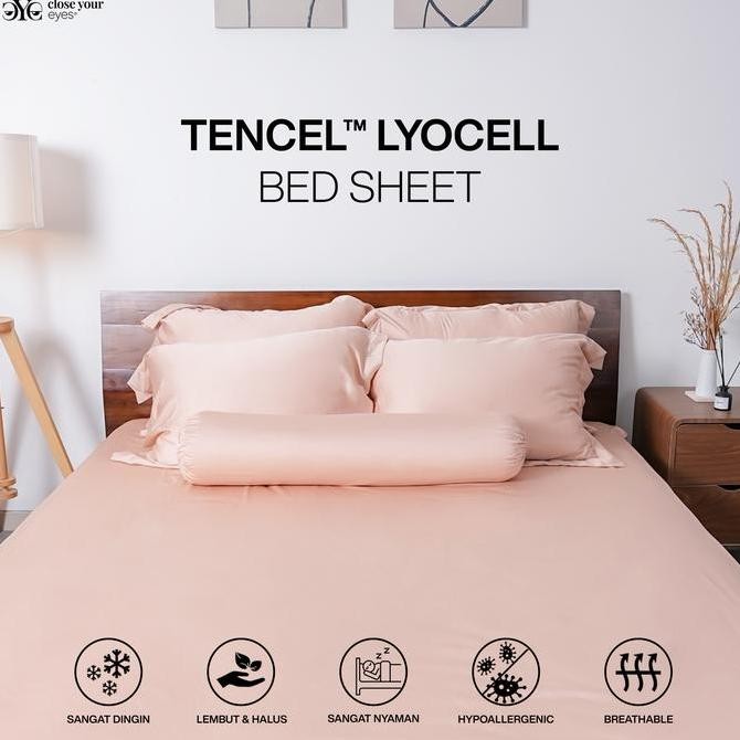 Sprei Polos Tencel Lyocell 60s Bamboo Fiber Fitted Bed Sheet - Close Your Eyes