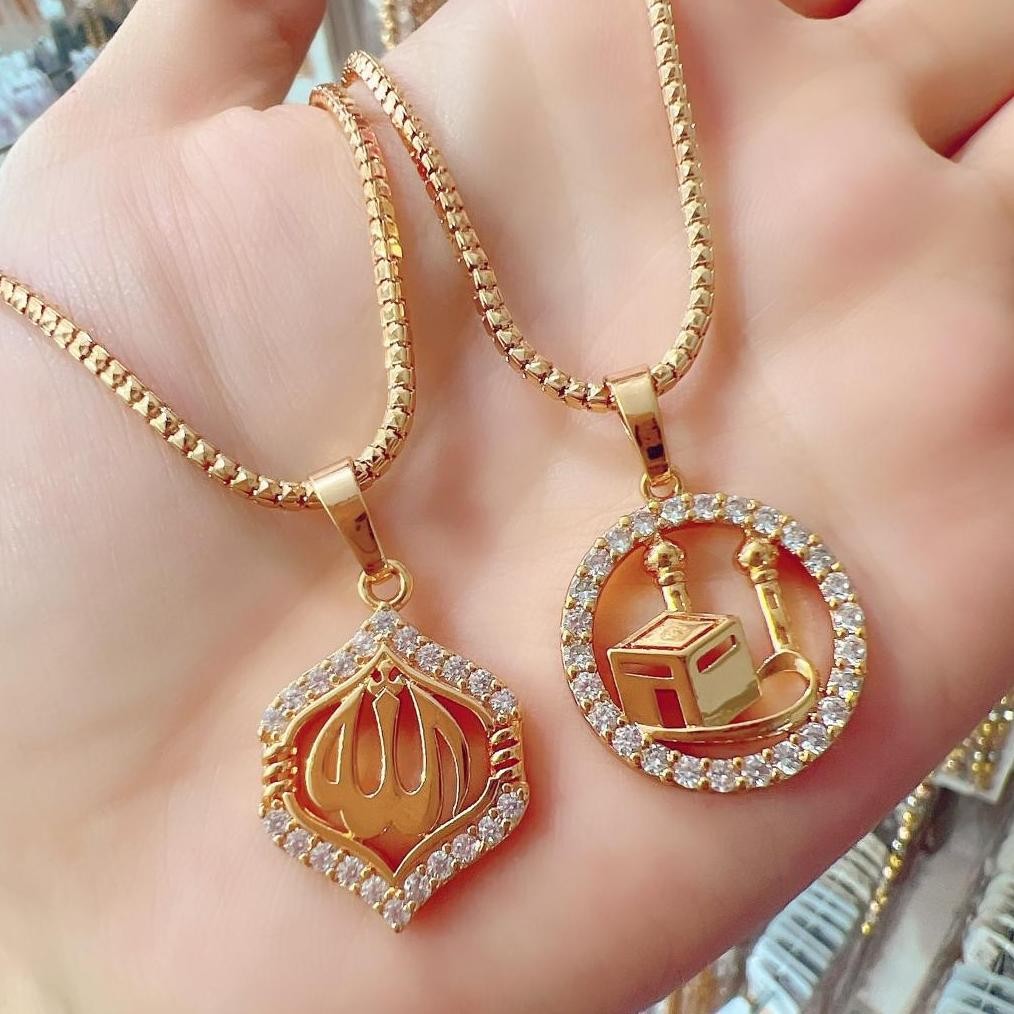 PERHIASAN KALUNG XUPING GOLD KALUNG HIJAB WANITA SET LIONTIN RANTAI MILANO 9PJ45CM,50CM,60CM) BEST J