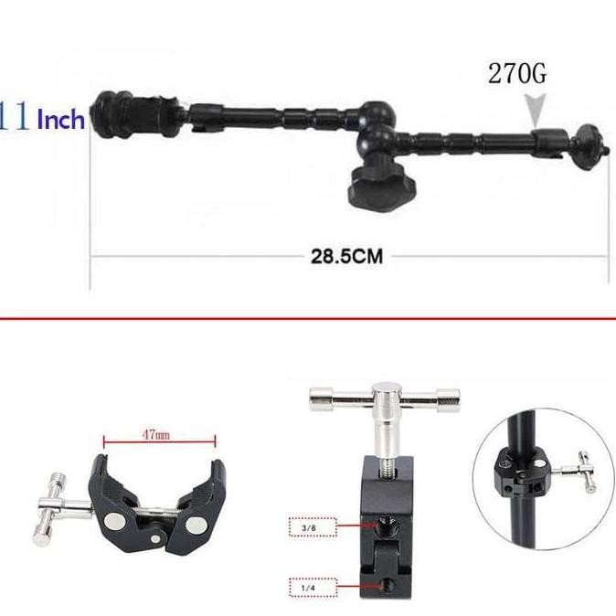 RAJAWALI ARTICULATING MAGIC ARM 11INCH - FREE MAGIC CLAMP