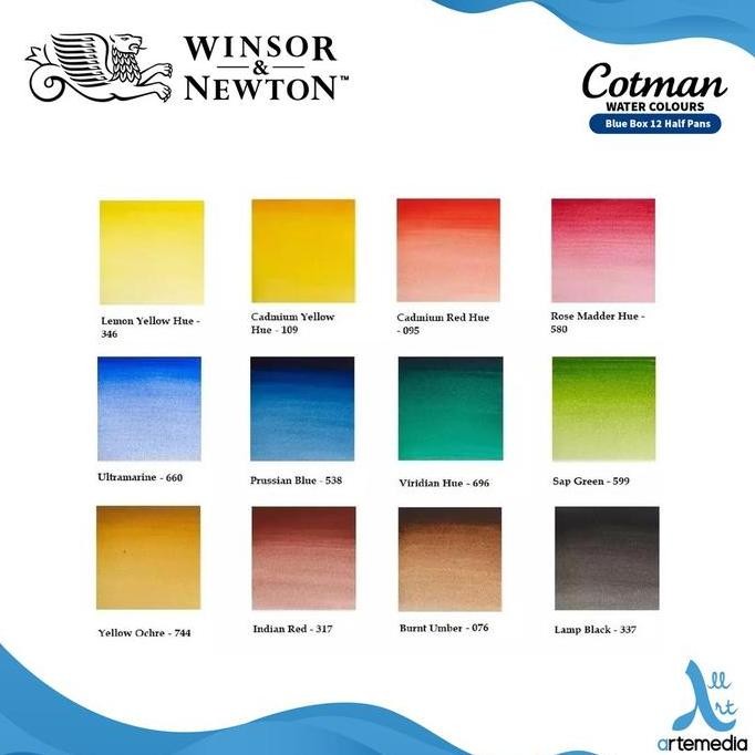 

Winsor & Newton Cotman Watercolor 12 Half Pan Blue Box Set