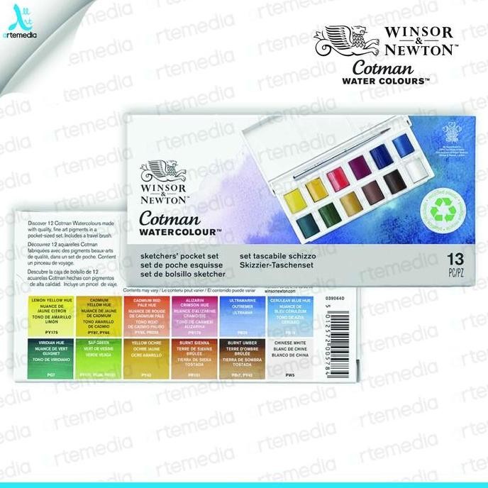 

Cat Air Winsor & Newton Cotman 12 Half Pan Sketchers Pocket Watercolor