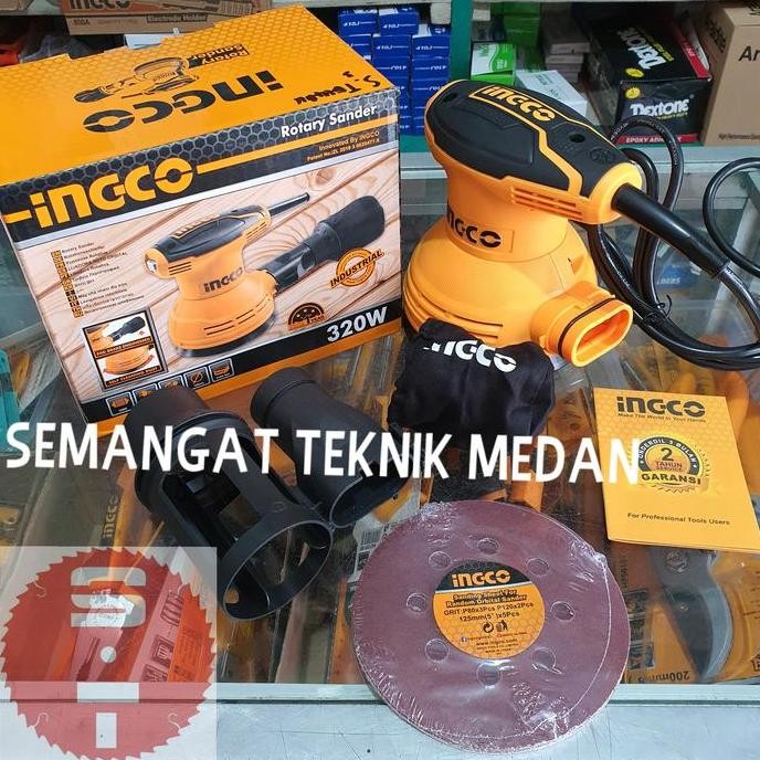 MESIN AMPLAS SANDER AMPLAS KAYU ORBITAL ROTARY SANDER 5" 5 " INGCO ORIGINAL DAN TERPERCAYA