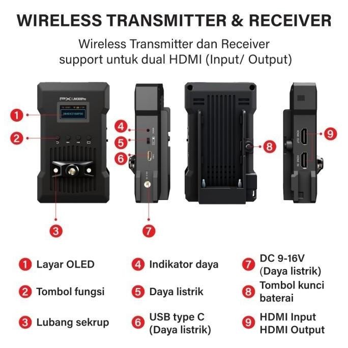 PX JM 300 PRO WIRELESS VIDEO TRANSMITER RECEIVER KAMERA 4K JM 300PRO