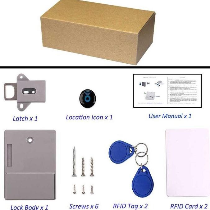 

SET KUNCI LEMARI RFID LACI LOCKER SENSOR ID CARD KABINET LOCK AKSES