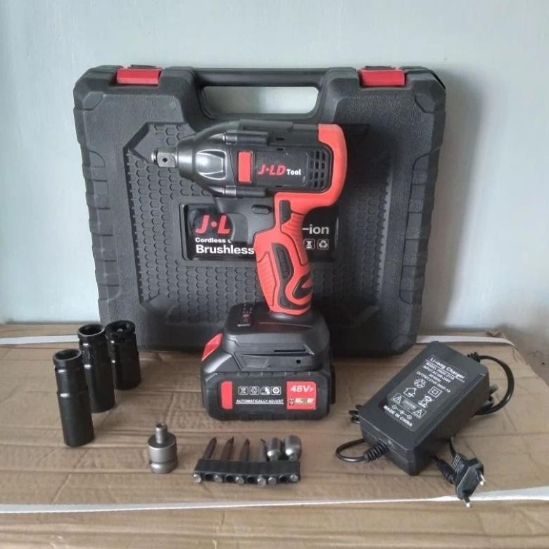 IMPACT WRENCH JLD MERAH 1 BATERAI BOX KOPER