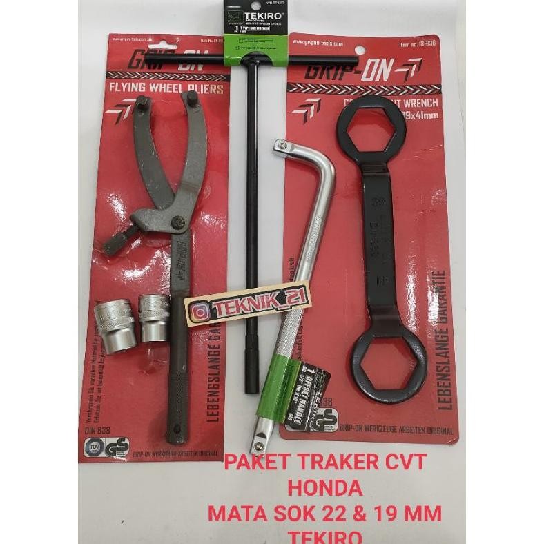PAKET TRAKER CVT GRIP ON KUNCI TRAKER CVT FLYWHEEL HOLDER GRIP ON ALAT BONGKAR CVT