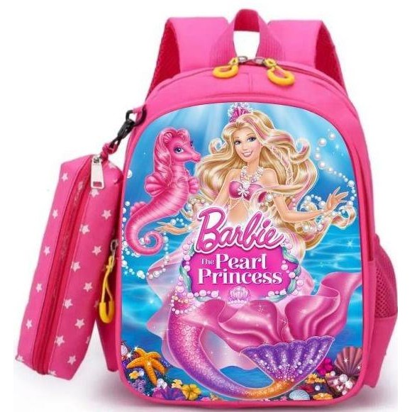 

Tas Ransel Anak Perempuan Karakter Barbie Premium TK SD Bonus Tempat Pensil Lucu