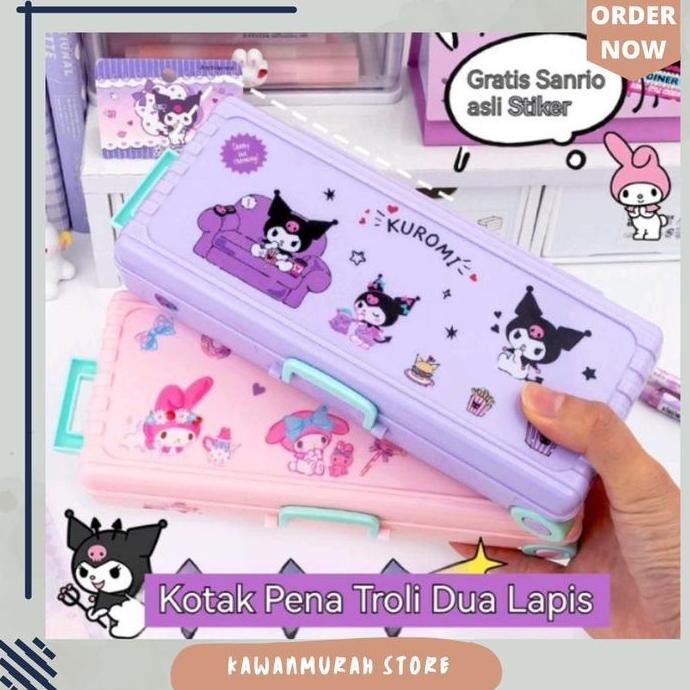 

Kotak Pensil Model Troli Motif Kuromi Melody 2 Tingkat / Tempat Pensil Tempat Pensil New Stok