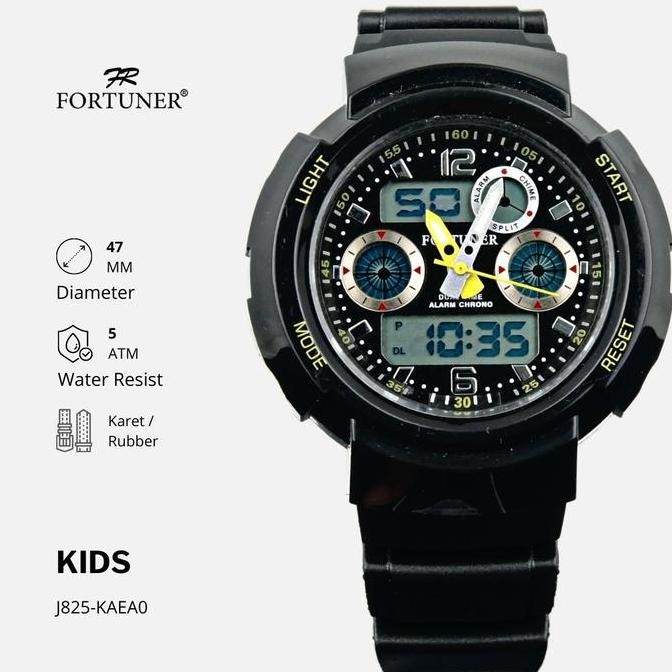 NEW FORTUNER JAM TANGAN ANAK DUAL TIME KARET TAHAN AIR ABISHA