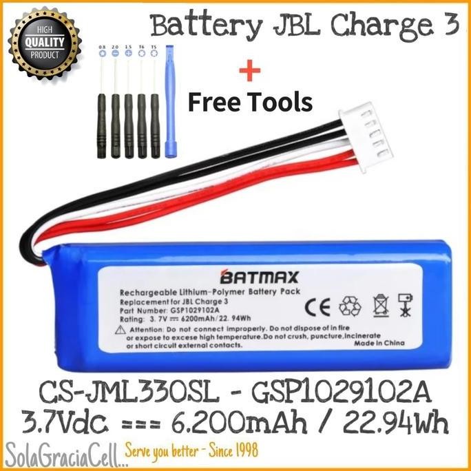 Baterai Speaker Jbl Charge 3 Gsp1029102A 6000Mah Battery Replacement Ori