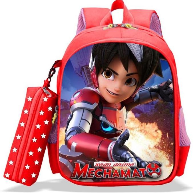 

Tas Ransel Sekolah Anak Laki-Laki TK SD Karakter Mechamato Premium + Bonus Tempat Pensil