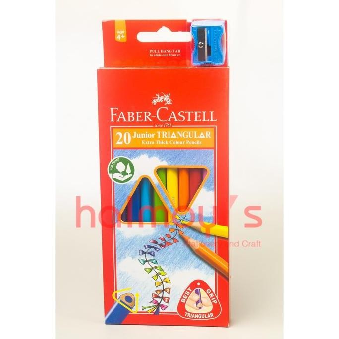 

Faber Castell Junior Triangular Colour Pencil Isi 20 + Rautan - Pensil Kayu Anak