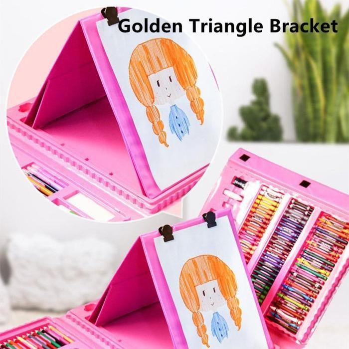 

EMS Alat Lukis Set Super Mega Art 208 PCS Crayon Oil Paste Pensil Warna Pensil Warna Cair Anak Mewarnai Krayon