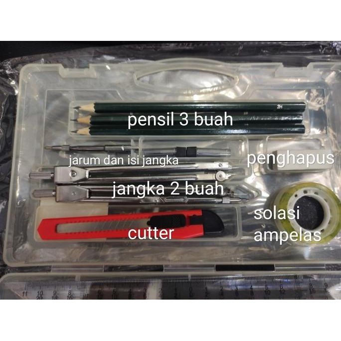 

Jangka Set Bazic Kumplit Cutter Pensil Penggaris Mal Hapus 16 In 1 Bofa Ziegel Killer Jangka Teknik New Stok