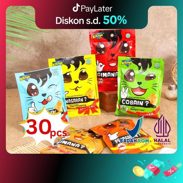 

Rkm Paket Kikoya 30Pcs Aneka Rasa Rendah Lemak Rendah Gula Makanan Ringan Cemilan Snacks Food Snack Pedas Keripik Kripik