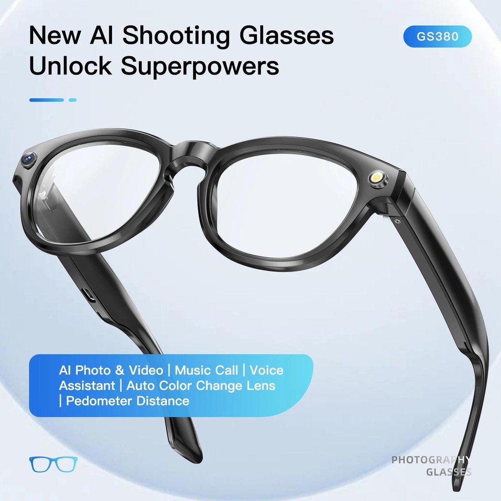 New Smart glasses with camera AI translation object recognition ChatGPT Bluetooth calling music head