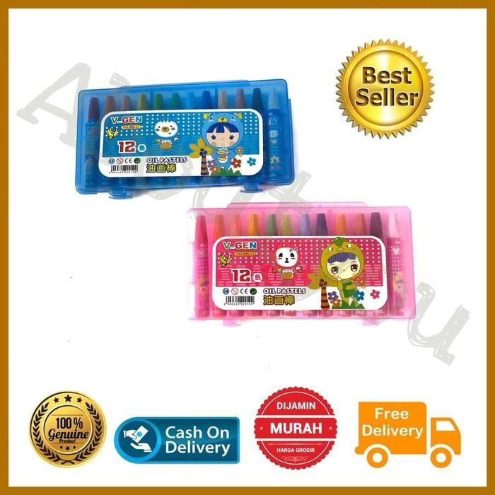 

EMS OBRAL crayon / krayon oil pastel SUPER MINI kecil SET murah 12 warna