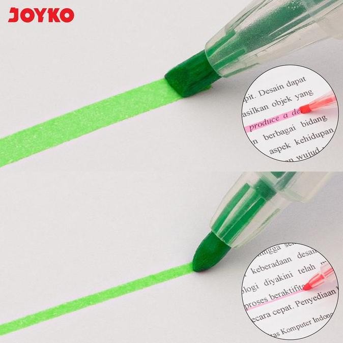 

Joyko Highlighter Dual Tip Neon Colours Pack Penanda Joyko Warna Neon Dua Sisi Box Pack Hl-100-6 [24Set] New Stok