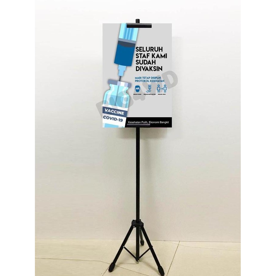 

Standing Tripot Poster Sudah Divaksin Lengkap Kaki + Papan New Stok
