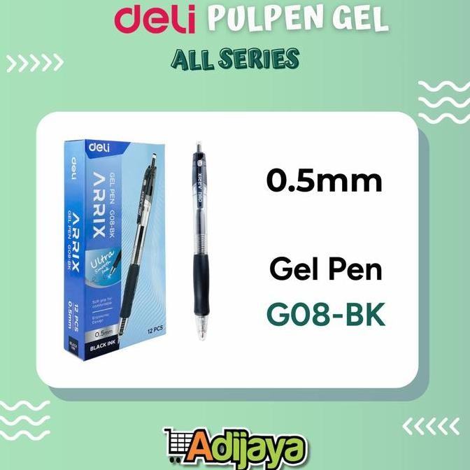 

Deli Pulpen / Gel Pen / Bolpoin All Series Bolpen Hitam - 0.5Mm | 0.7Mm New Stok