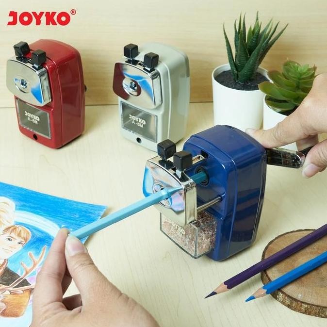 

Rautan Pensil Sedang Meja Putar / Pencil Sharpener Stainless Joyko A-5M New Stok
