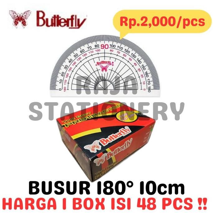 

Butterfly Protractor 180 10Cm Penggaris Busur 180 Busur Butterfly Derajat Matematika Box [48Pcs] New Stok