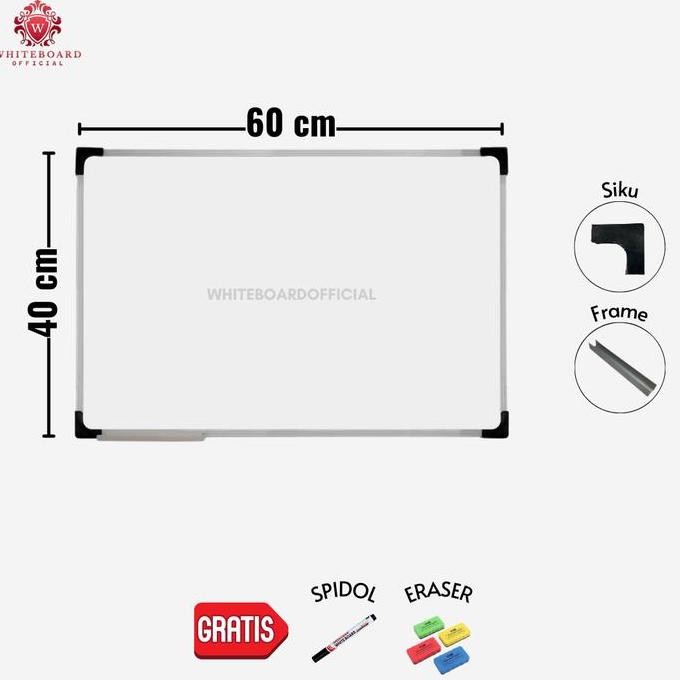 

Raijin Papan Tulis White Board 40X60Cm / Whiteboard Non Magnet Gantung Mudah Ditulis Dihapus New Stok