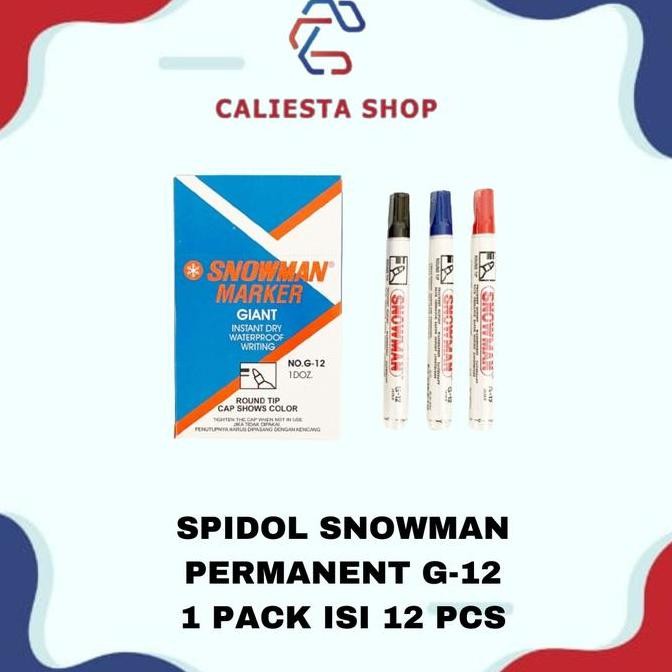 

Spidol Permanent Snowman Marker G-12 1 Pack ( 12 Pcs ) New Stok