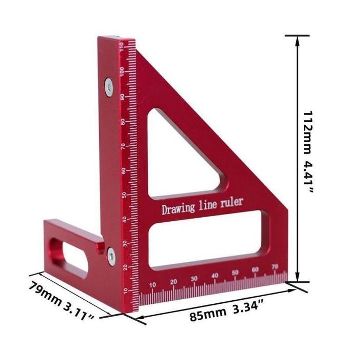 

Penggaris Segitiga Siku Aluminium Penggaris Siku Mistar Multifungsi Woodworking Ruler New Stok