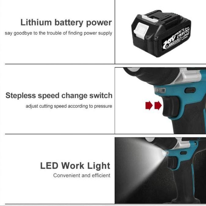 Kamolee DTW700 1800Nm IMPACT WRENCH CORDLESS - Mesin Impact Wrench
