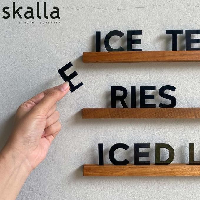 

Wooden Wall Menu Board Papan Menu Kayu Dinding Cafe Resto Hotel Hanging Menu Sign Coffee Bar Changeable Letter New Stok