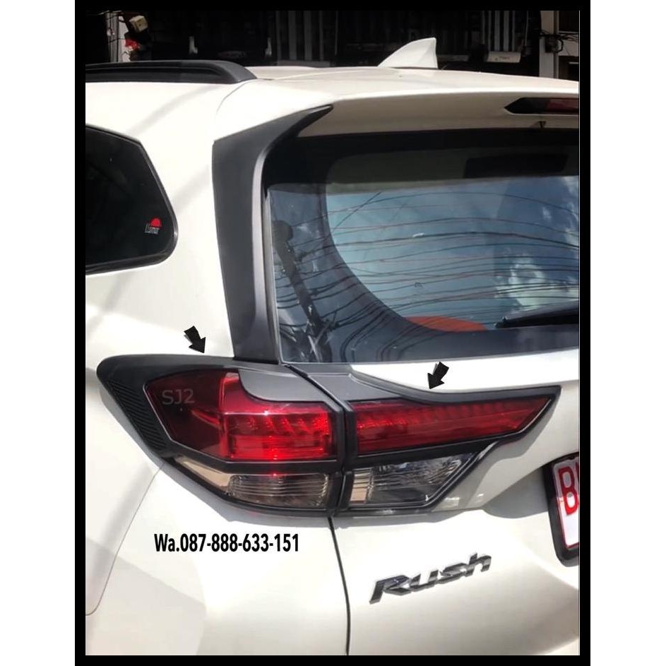 TERMURAH PAKET AKSESORIS BLACK MATTE HITAM DOP ALL NEW RUSH TERIOS 2018 KE 2022 