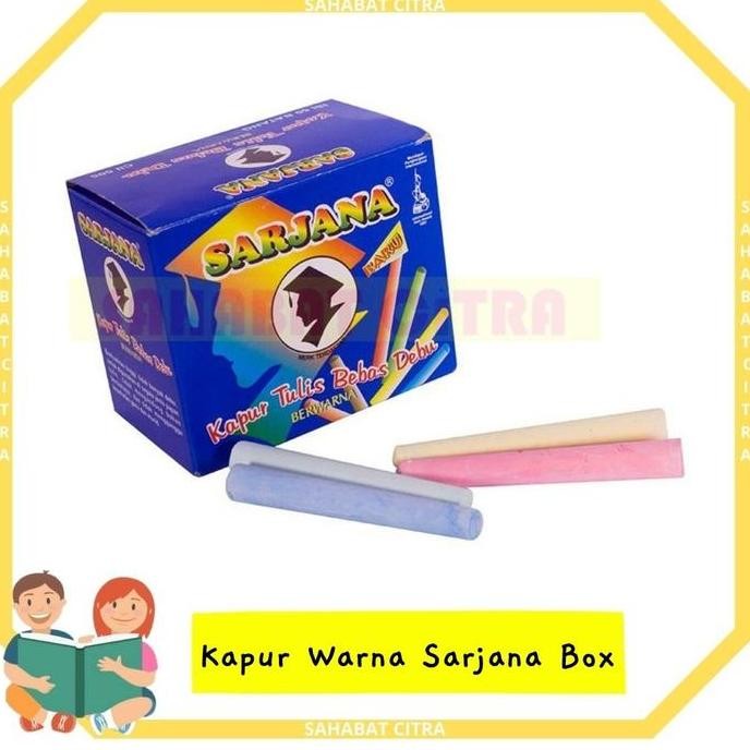

Kapur Putih / Warna Sarjana Box Isi 60Pack New Stok