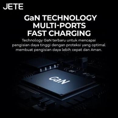 Jete E6 Adaptor Charger Gan 65W Fast Charging 4 Port Usb & Type C