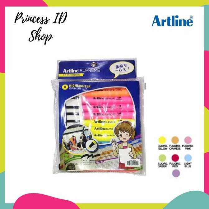 

Artline Supreme Highlighter Set 12 Colours Epf-600/12W New Stok