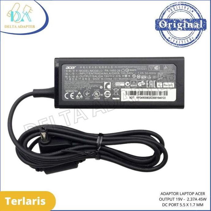 Adaptor Charger Acer A13-045N2A 19V 2.37A 45W Original - Casan Laptop