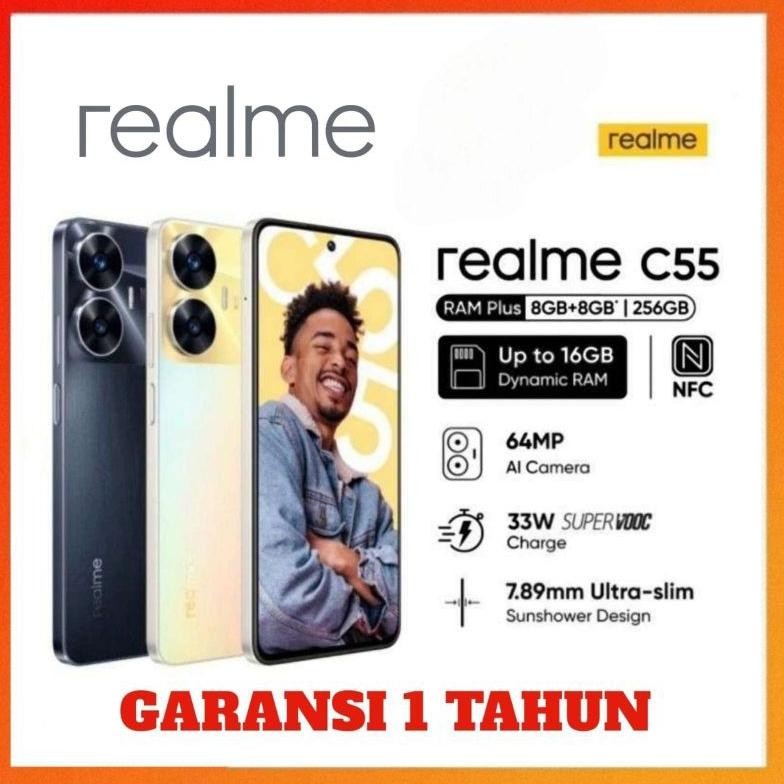 [PROMO] HP REALME C55 Ram 6+128GB & 8+256GB | Dual Camera 64MP | Fast Charging 33Watt | Battery 5000
