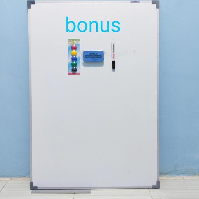 

Whiteboard / Papan Tulis Magnetic Vertikal Uk 90X120 Cm New Stok