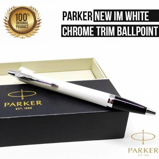 

Parker Im New White Chrome Trim Ballpoint Original New Stok