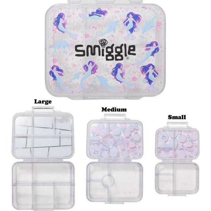 SMIGGLE See Me Bento Lunch Box Small 417ml Medium 850ml Large 1370ml Limitless Black Mix