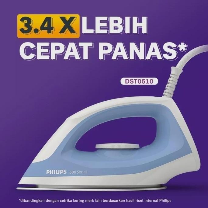 Setrika Uap PHILIPS DST0510 Low Watt 3X Lebih Cepat Panas