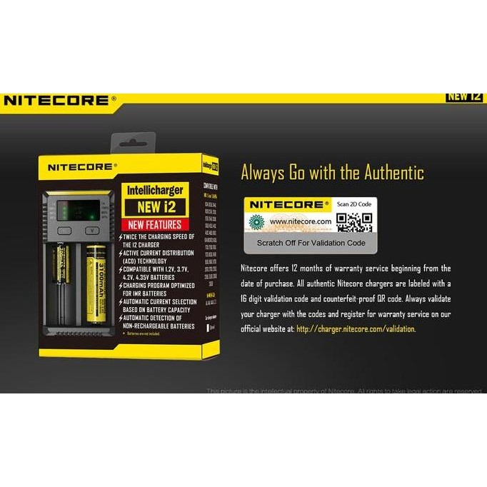 Nitecore I2 Intellicharger Battery Charger 18650 New 2016 Original