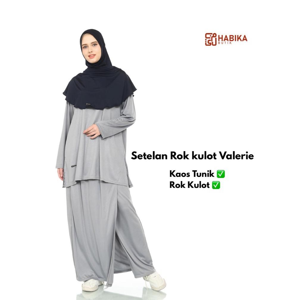 setelan olahraga wanita rok kulot + kaos tunik olahraga Active Dry Valerie