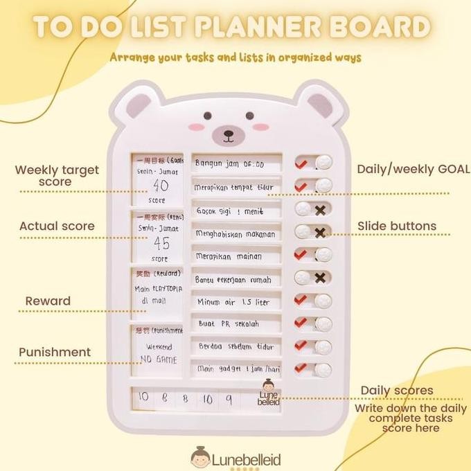 

Cute Bear Aestethic Memo Planning Board/Papan Jadwal Belajar Estetik TF