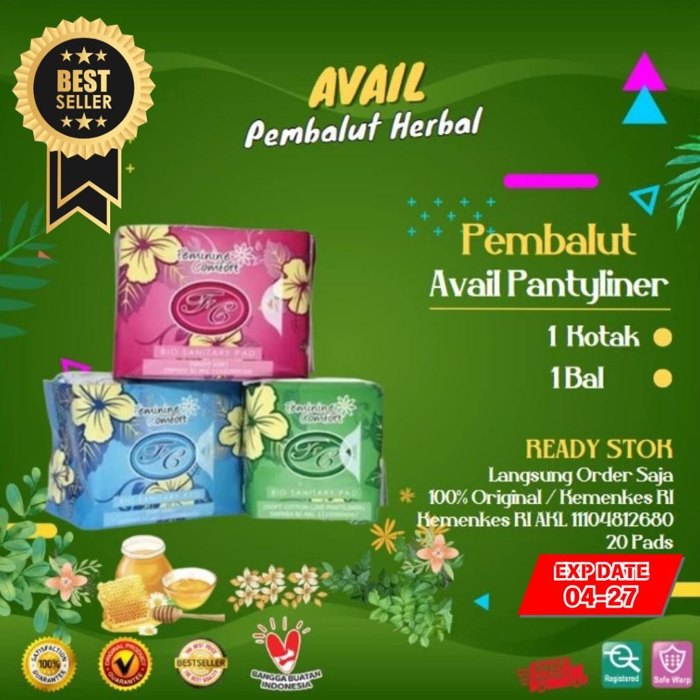 avail pembalut herbal hijau biru merah satu bal  , satu bal Original RB9