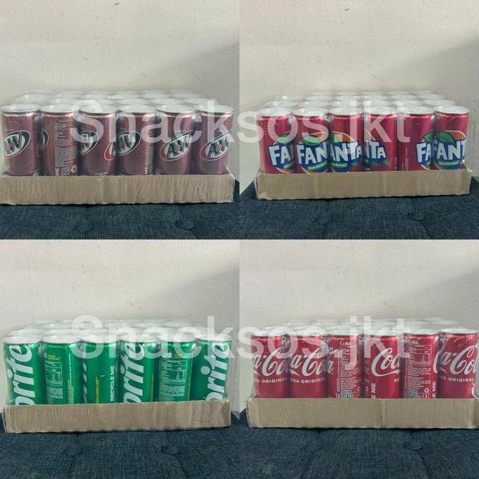 

[1 DUS = 24 KALENG] COCA COLA / FANTA / A&W SODA / SPRITE- MINUMAN SODA