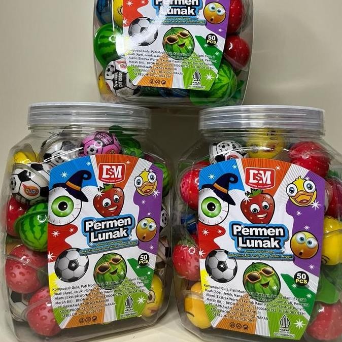 

Permen Lunak Gummy 1 Toples Isi 50 Pcs Aneka Rasa Permen Keras Lunak Viral Bpom Ri Halal Candy Food Snack Jelly Makanan Cemilan Jeruk Nanas Stroberi Toples Jeli Strawberry