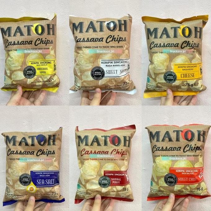 

MATOH CASSAVA CHIPS CHEESE / ORIGINAL SOYA / SWEET SALTY / SAMBAL UT / SEA SALT / SWEET CHILI - KERIPIK SINGKONG